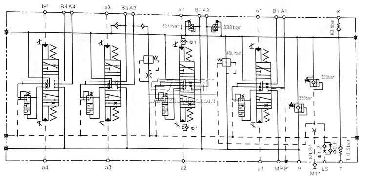 LT-M7-1577全負載敏感多路換向閥液壓原理圖