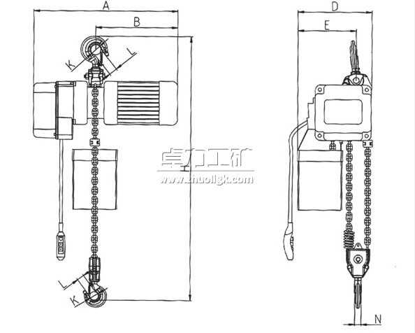 dsk環(huán)鏈電動葫蘆結(jié)構(gòu)圖